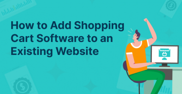 Graphic titled "How to Add Shopping Cart Software to an Existing Website"